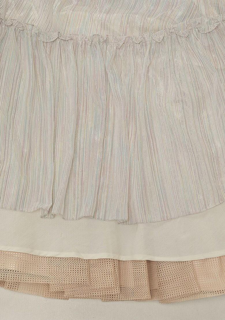 Silver Mirror Work Poly Blend Lehenga Sets