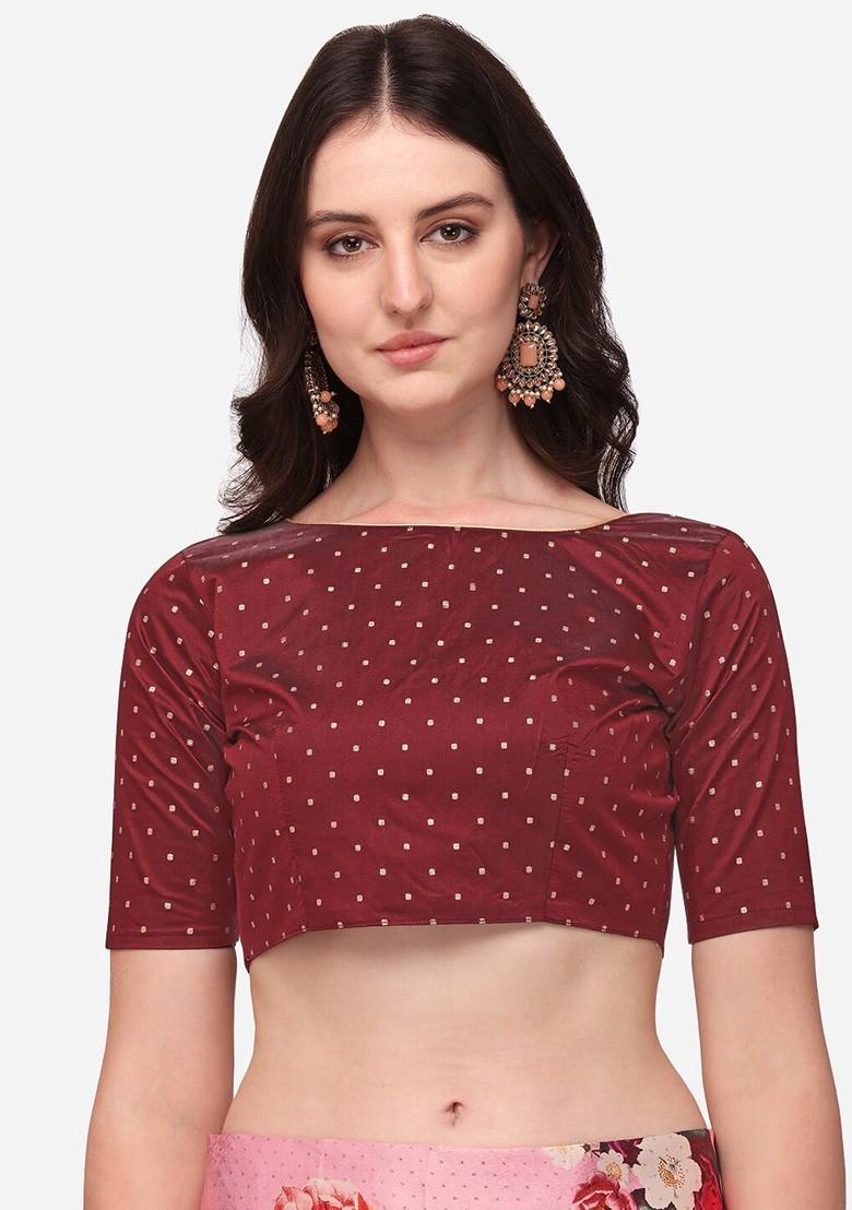 Pink Printed Poly Blend Lehenga Set