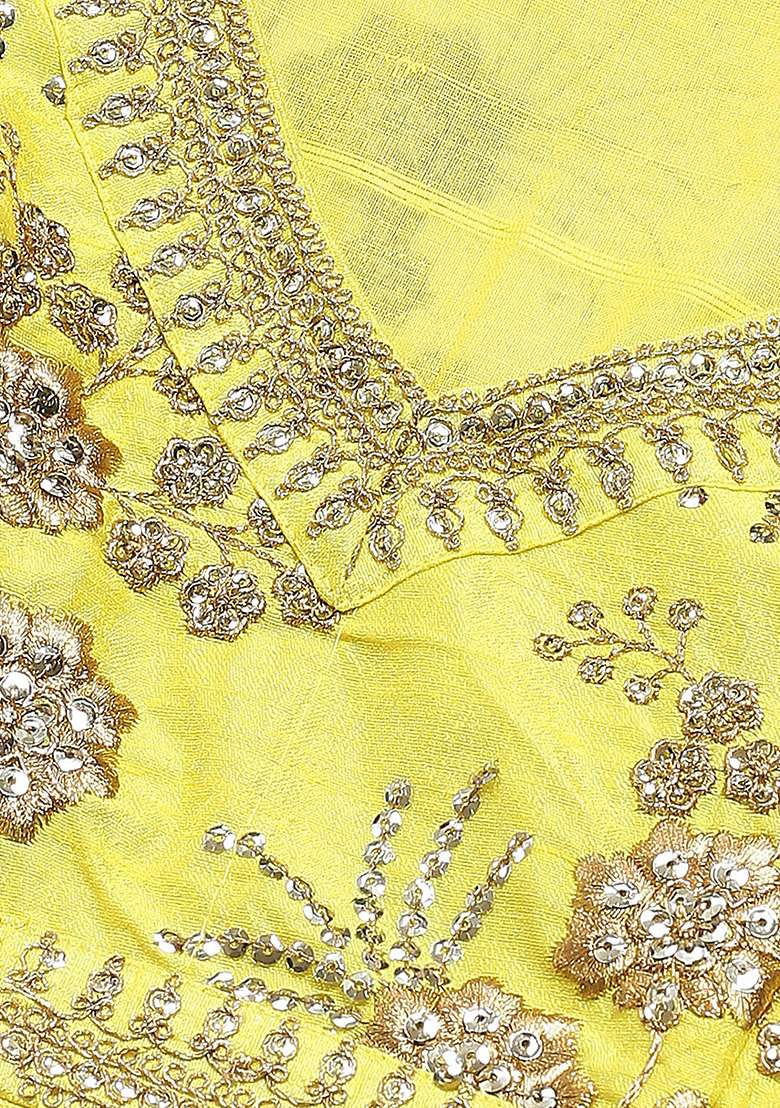 Green Embroidered Silk Blend Lehenga Set for Diwali and Festive Wear - Indya