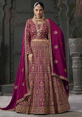 Pink Zarkan Georgette Lehenga Set