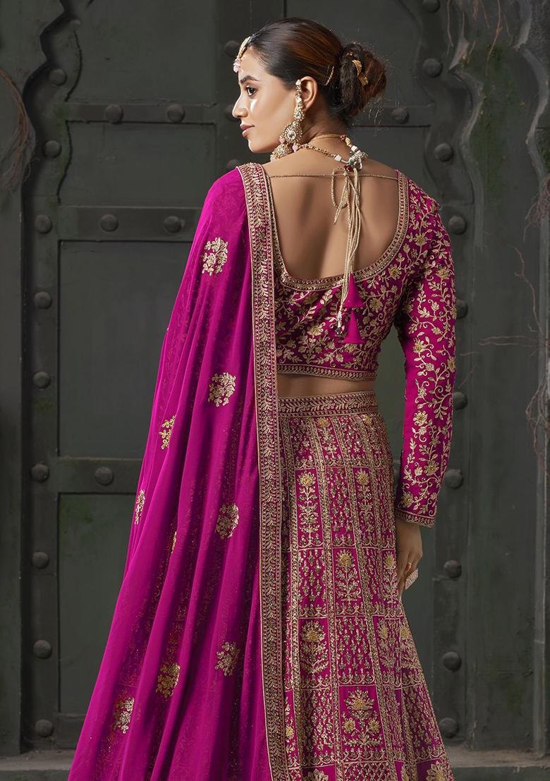 Pink Zarkan Georgette Lehenga Set