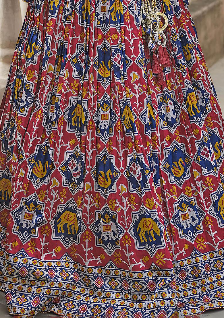 Red Zari Weaving Silk Lehenga Set