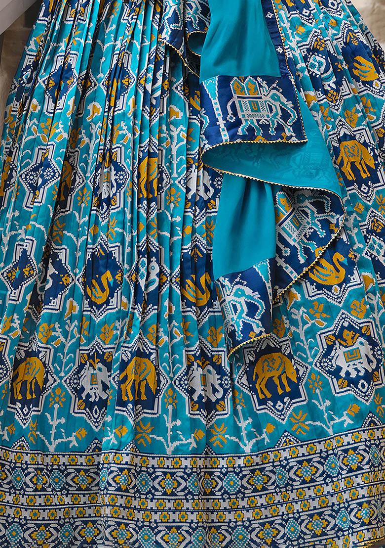 Blue Weaving Silk Lehenga Set