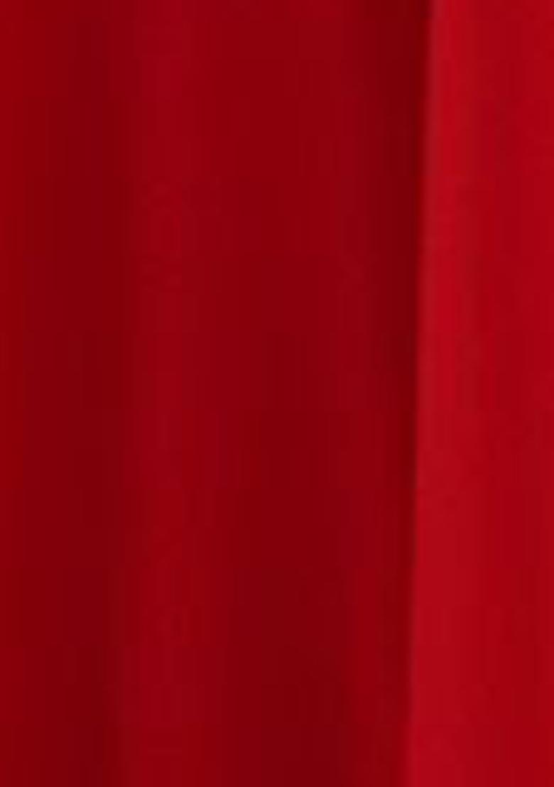 Red Embroidered Georgette Lehenga Set