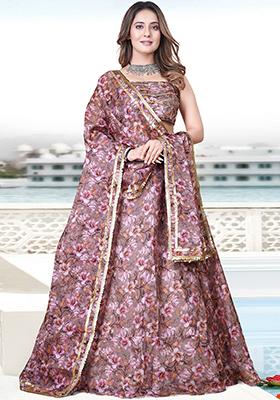 Multi Embroidered Organza Lehenga Set