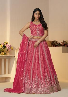 Pink Embroidered Jimmy Choo Lehenga Set