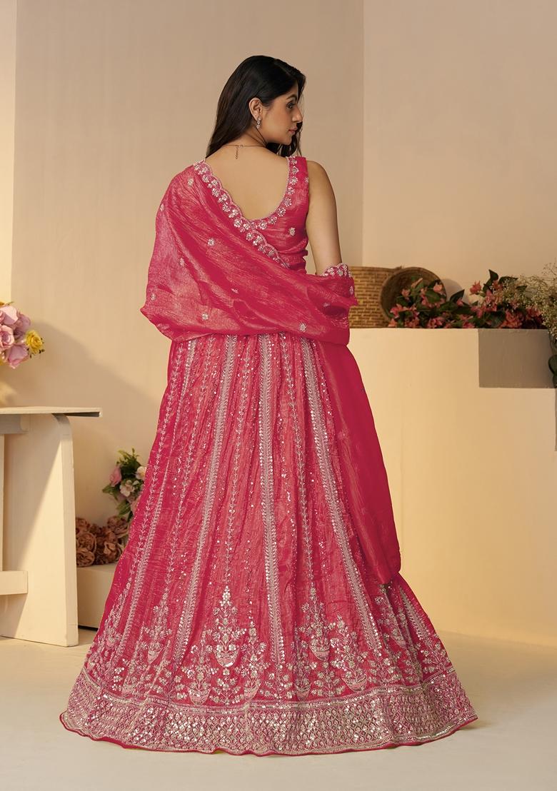 Pink Embroidered Jimmy Choo Lehenga Set
