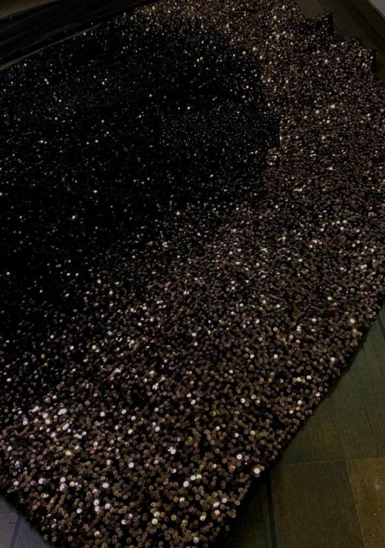 Black Heavy Sequence Work Georgette Lehenga Set With Dupatta