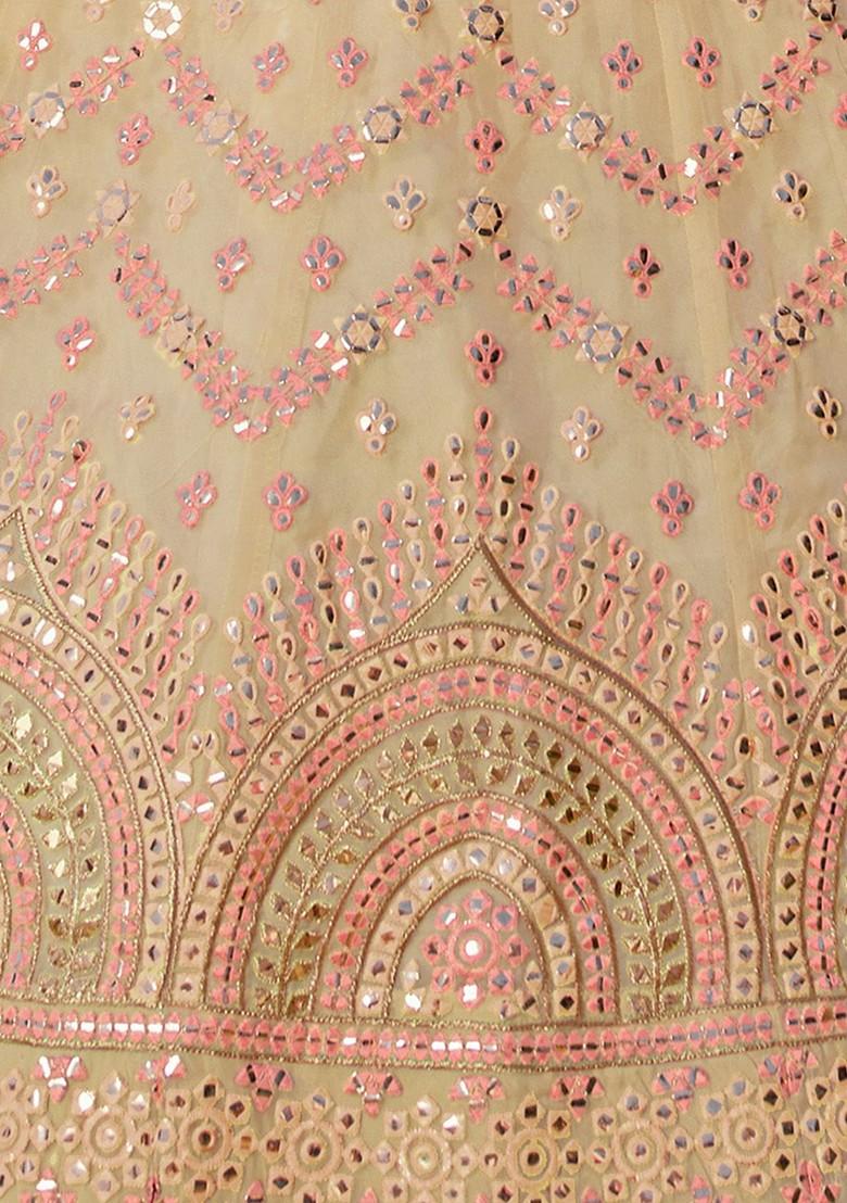 Yellow Embroidered Poly Blend Lehenga Set