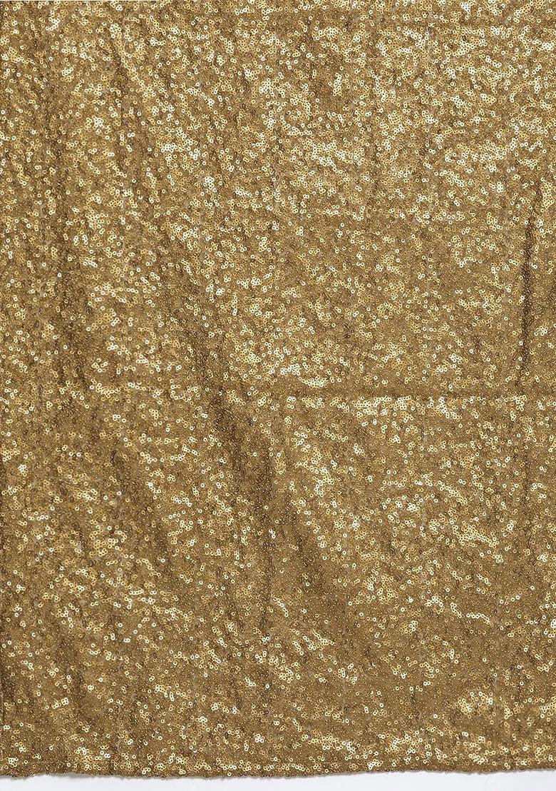 Peach Printed Poly Blend Lehenga Set