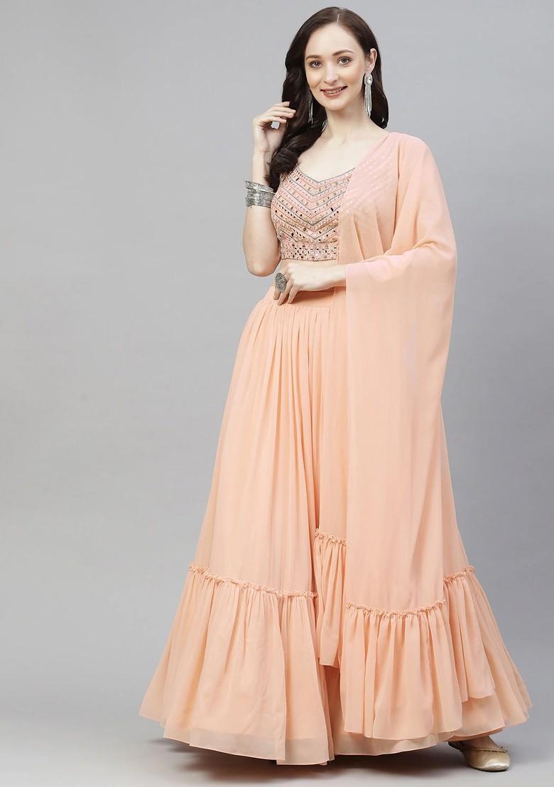 Yellow Embellished Poly Blend Lehenga Set