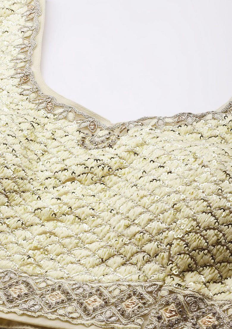 Yellow Embroidered Poly Blend Lehenga Set