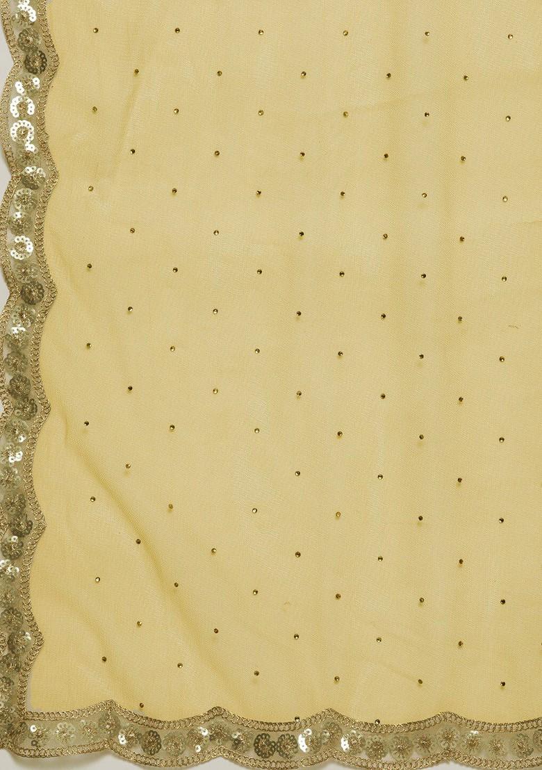 Olive Green Embroidered Poly Blend Lehenga Set