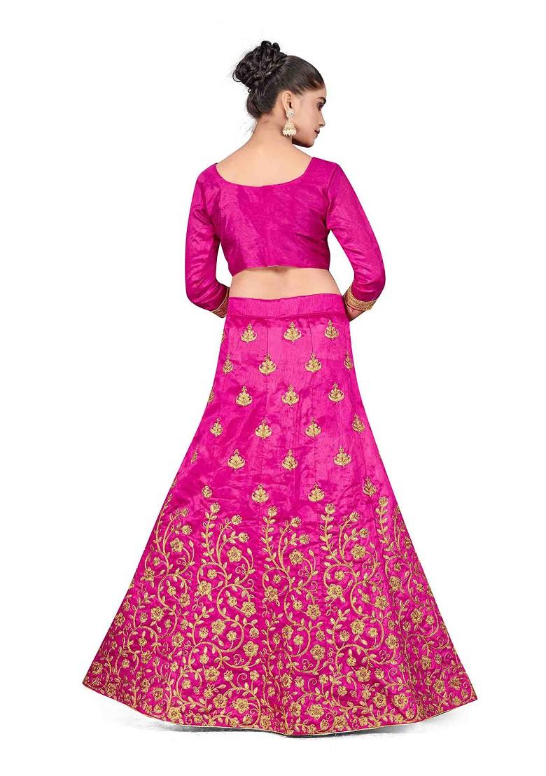 Purple Zari Embroidered Silk Lehenga Set