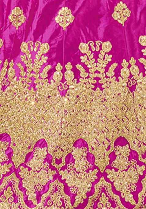 Pink Embroidered Silk Lehenga Set