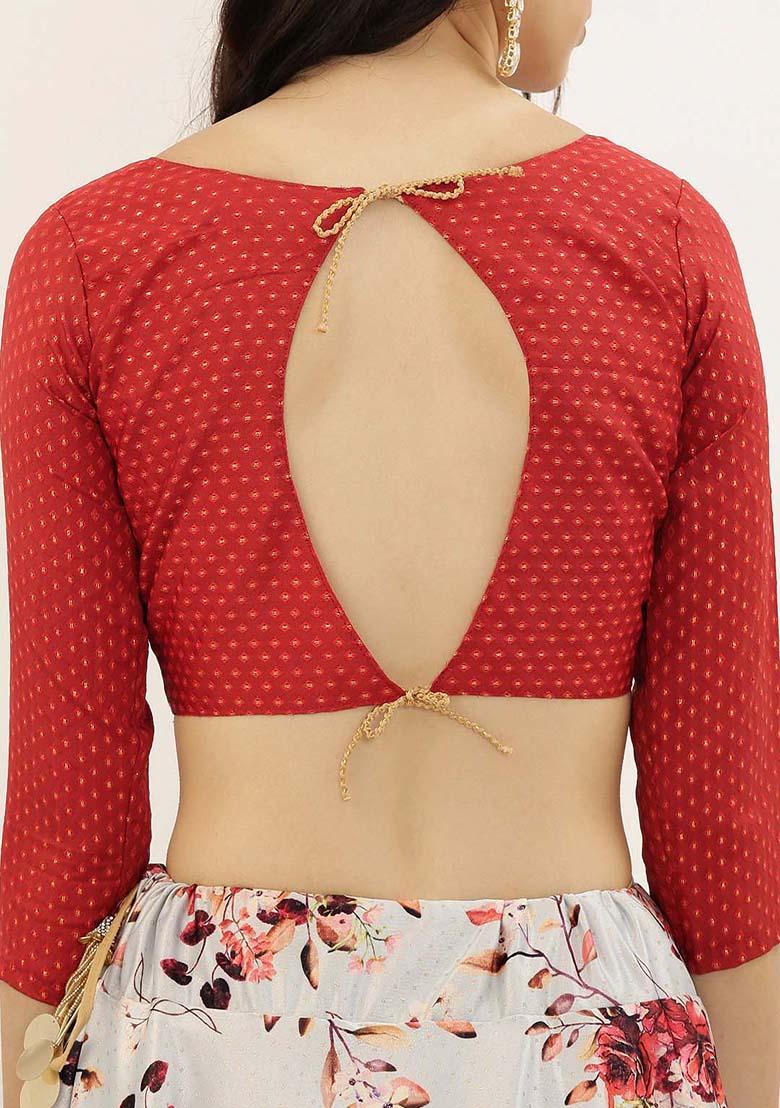 Beige Printed Satin Silk Lehenga Set