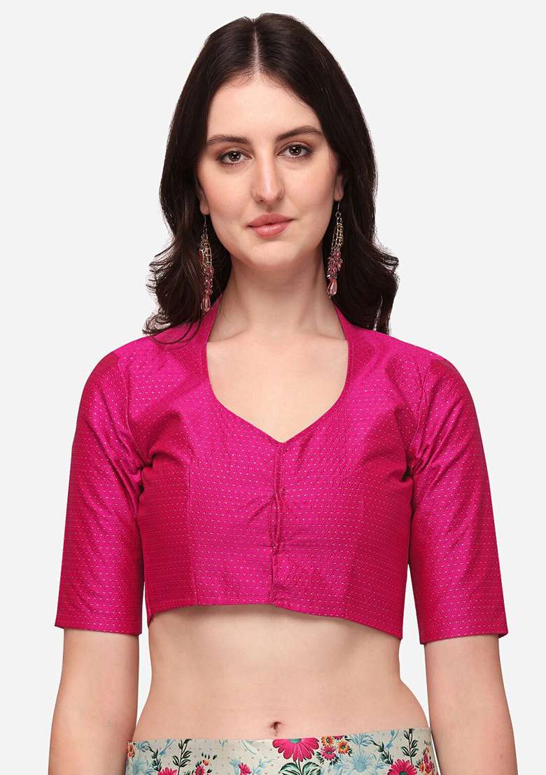 Pink Printed Satin Silk Lehenga Set - Indya