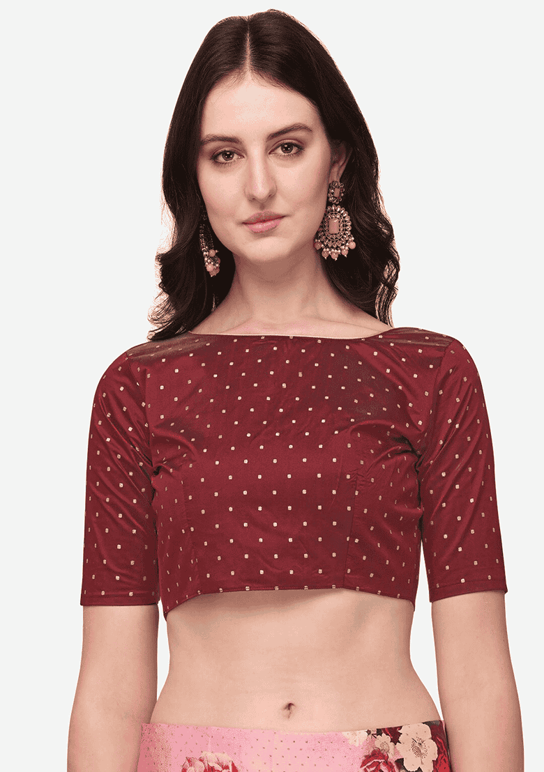 Pink Printed Satin Silk Lehenga Set - Indya
