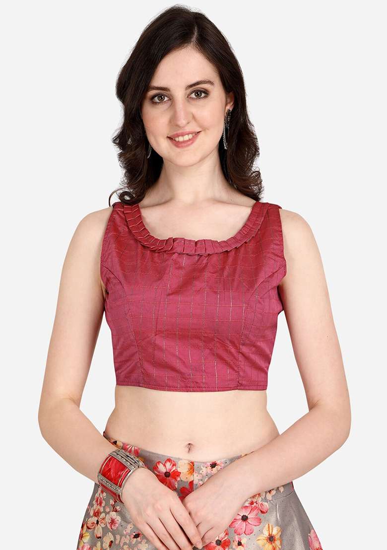 Pink Printed Satin Silk Lehenga Set - Indya