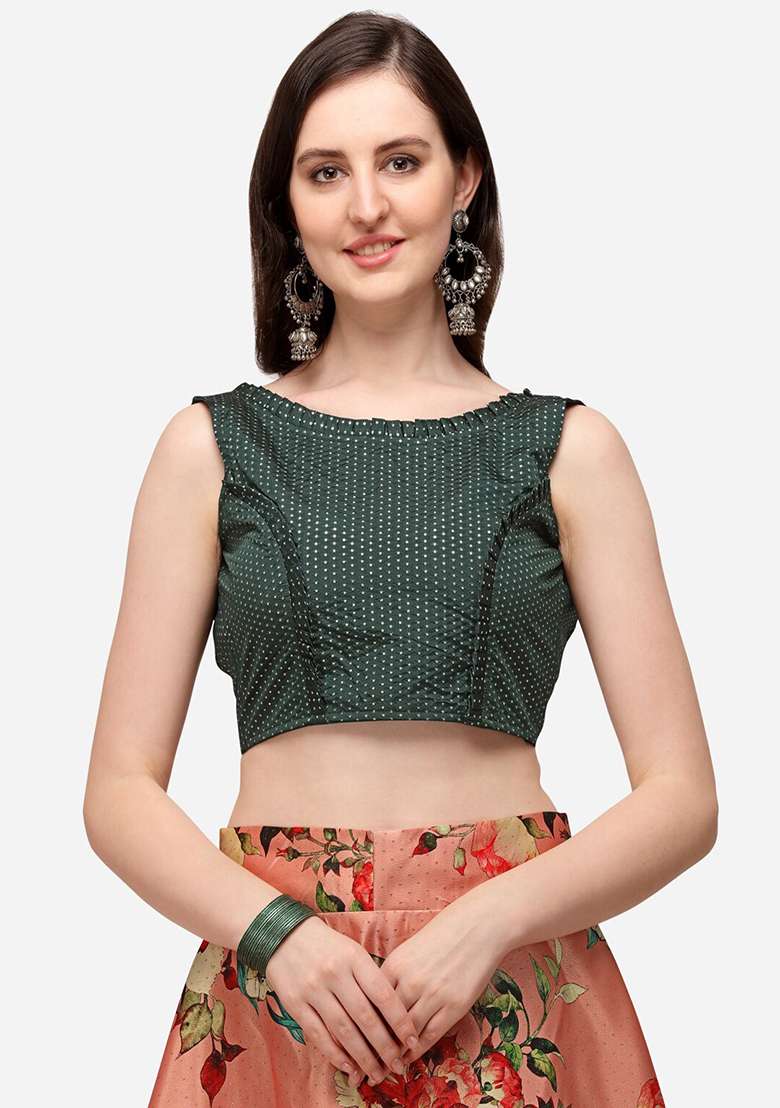 Pink Printed Satin Silk Lehenga Set - Indya