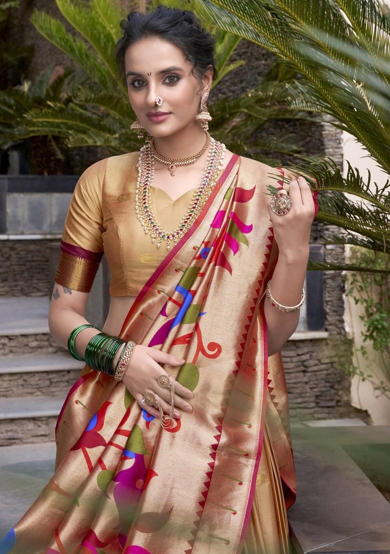 Orange Embroidered Jacquard Lehenga Set With Dupatta