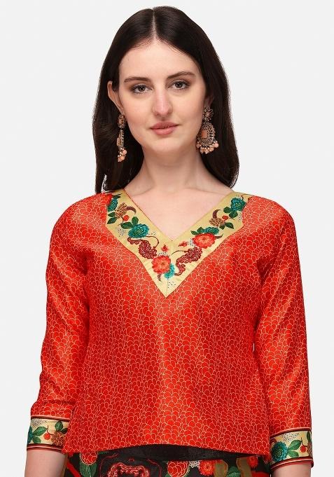 Black Digital Print Poly Blend Lehenga Set With Dupatta