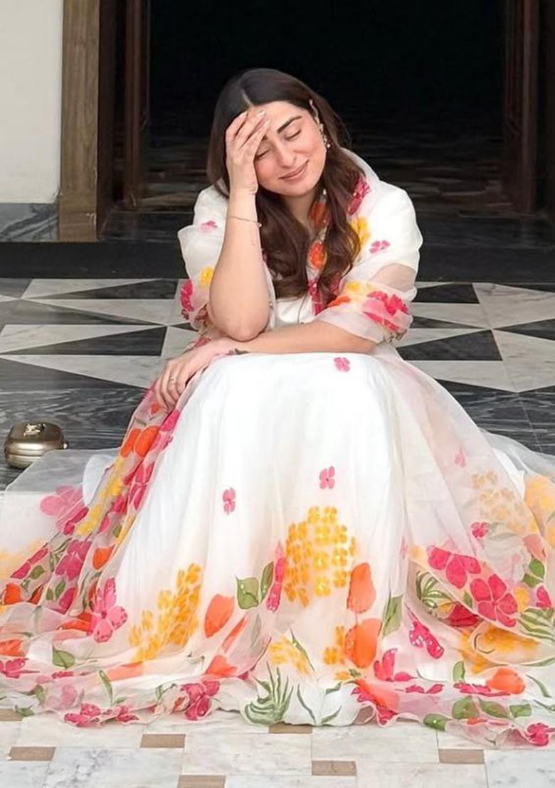 Multicolor embroidered Silk Lehenga Set With Dupatta