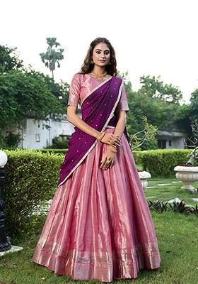 Salomon Zari Woven Kanchipuram Lehenga Set