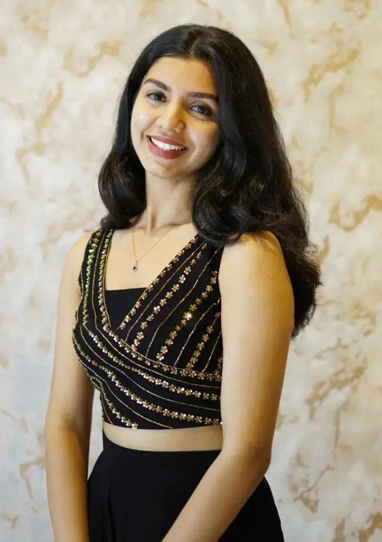 Multicolor embroidered Georgette Lehenga Set With Dupatta