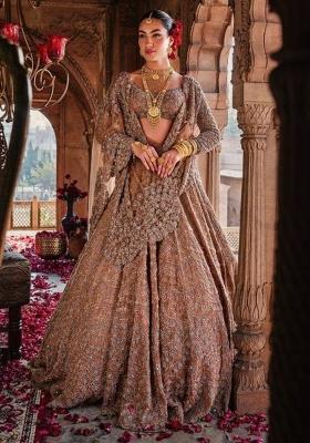 Multicolor embroidered Georgette Lehenga Set With Dupatta