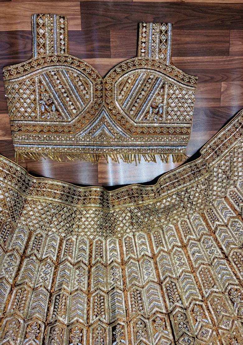 Yellow embroidered Viscose Lehenga Set With Dupatta