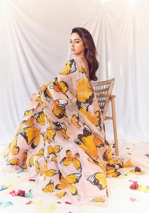 Peach embroidered Viscose Lehenga Set With Dupatta