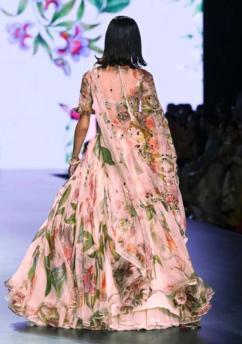 Cream embroidered Viscose Lehenga Set With Dupatta for Diwali and Festive Wear - Indya