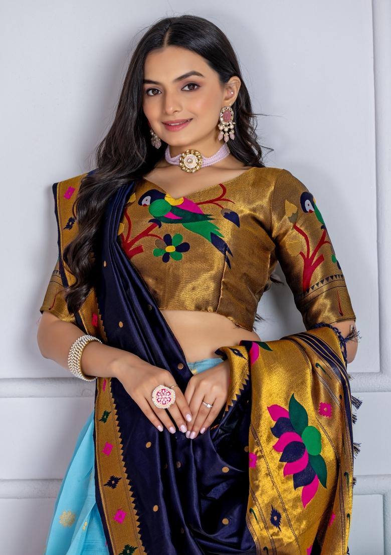 Sky embroidered Viscose Lehenga Set With Dupatta