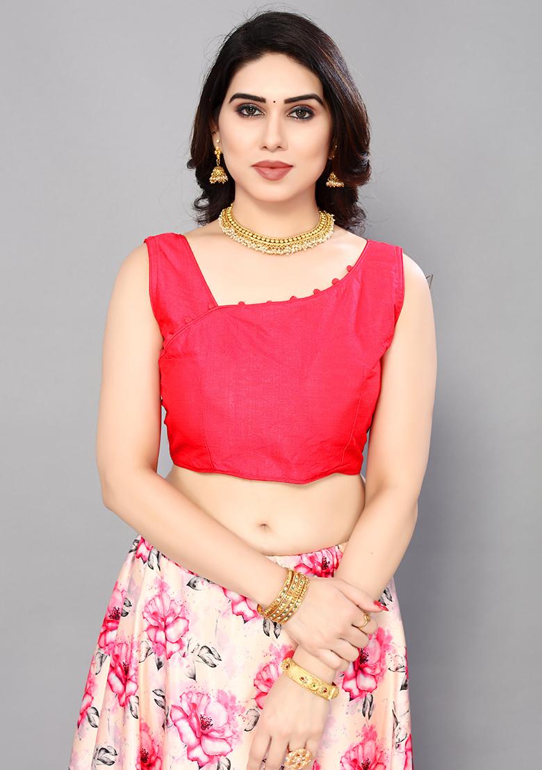 Pink Embroidered Silk Lehenga Set With Dupatta