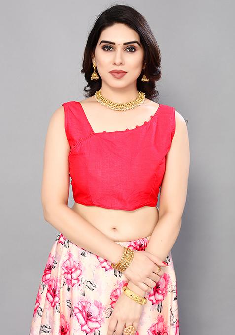 Pink Embroidered Silk Lehenga Set With Dupatta