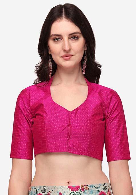 Pink Embroidered Silk Lehenga Set With Dupatta