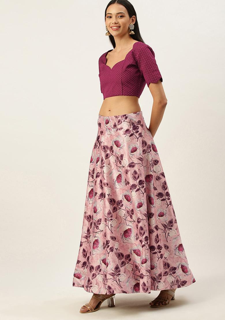 Multi Embroidered Silk Lehenga Set With Dupatta