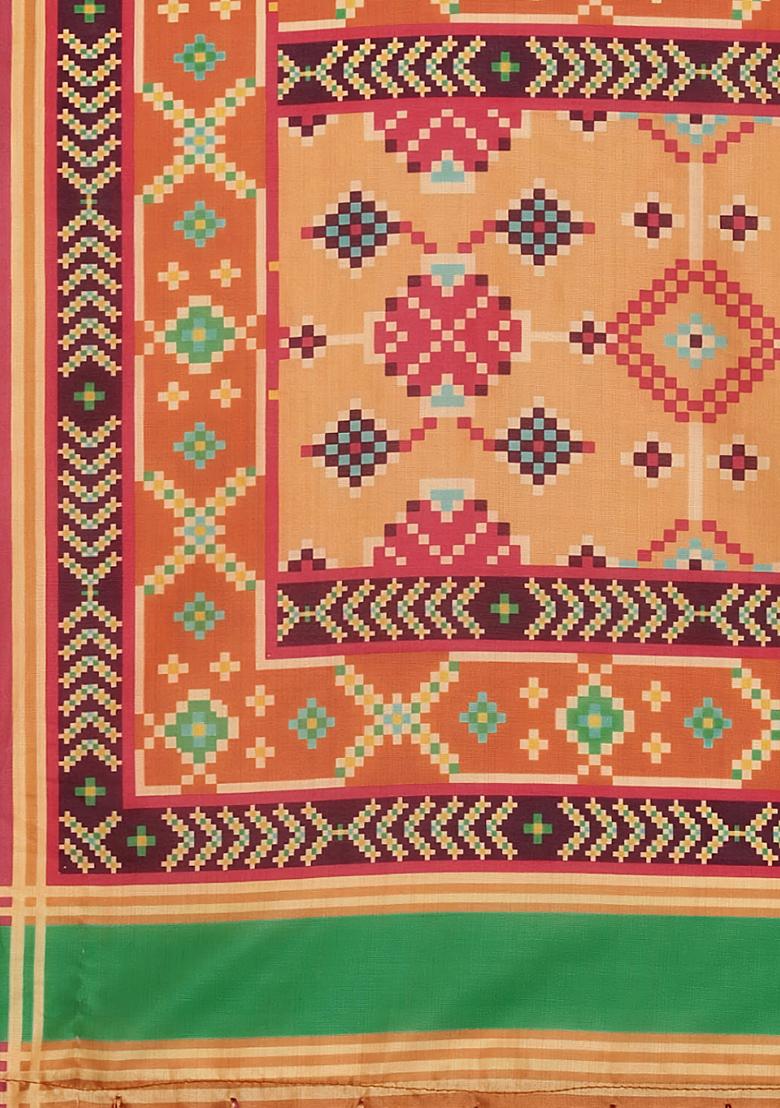 Cream Embroidered Silk Lehenga Set With Dupatta