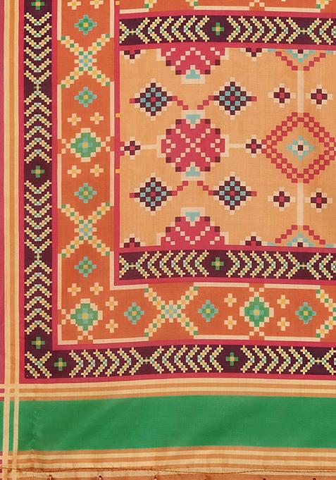 Cream Embroidered Silk Lehenga Set With Dupatta