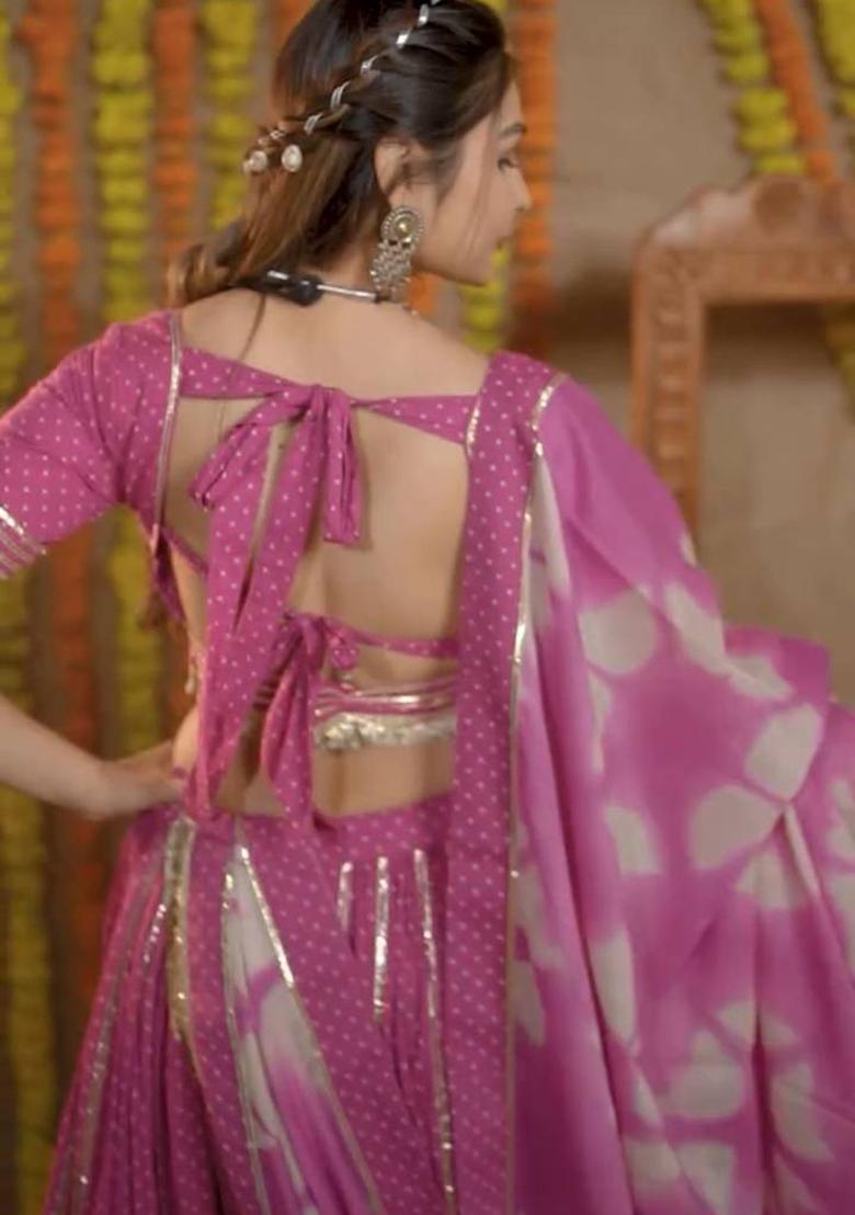 Pin Embroidered Cotton Lehenga Set With Dupatta