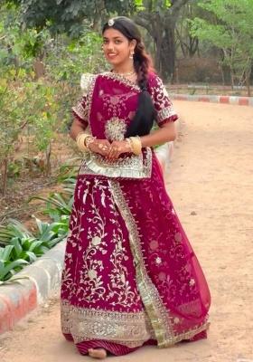 Pin Embroidered Georgette Lehenga Set With Dupatta