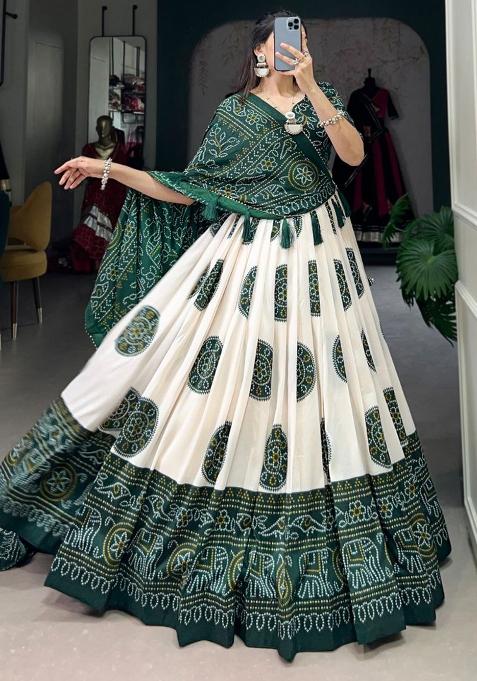 Multi Embroidered Silk Lehenga Set With Dupatta