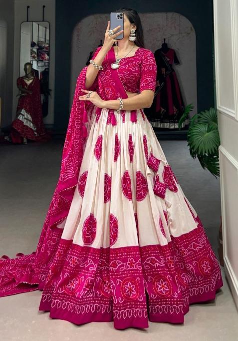 Multi Embroidered Silk Lehenga Set With Dupatta