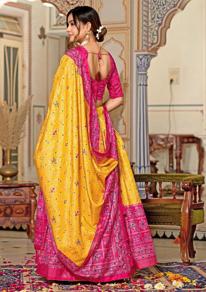 Multi Embroidered Silk Lehenga Set With Dupatta