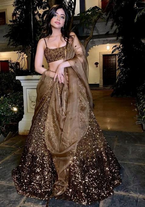 Multi Embroidered Silk Lehenga Set With Dupatta
