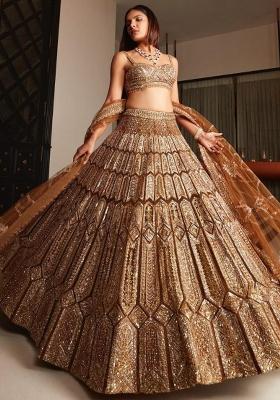 Multi Embroidered Silk Lehenga Set With Dupatta