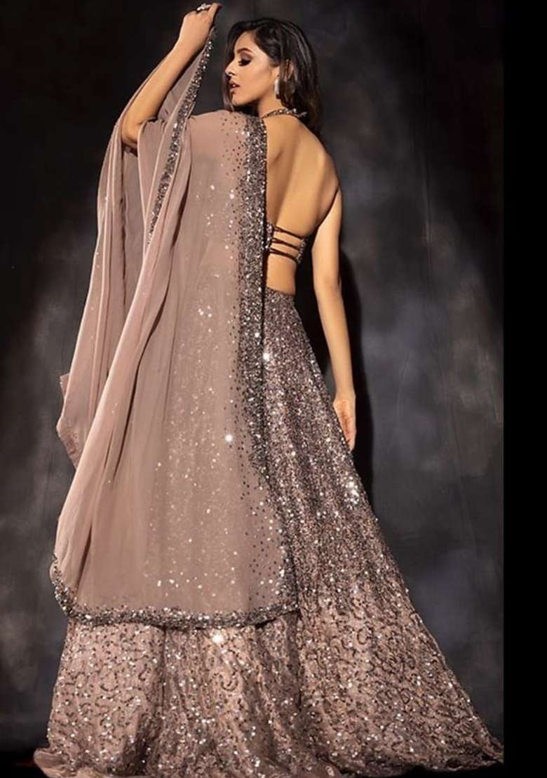 Multi Embroidered Silk Lehenga Set With Dupatta for Diwali and Festive Wear - Indya