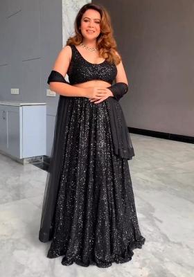 Multi Embroidered Silk Lehenga Set With Dupatta