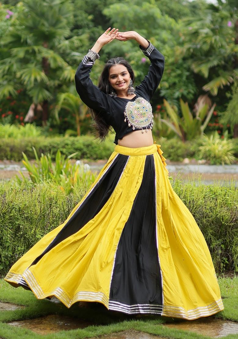 Multicolor Embroidered Poly Blended Lehenga Set With Dupatta